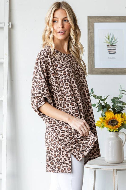 Leopard DROP SHOULDER TOP