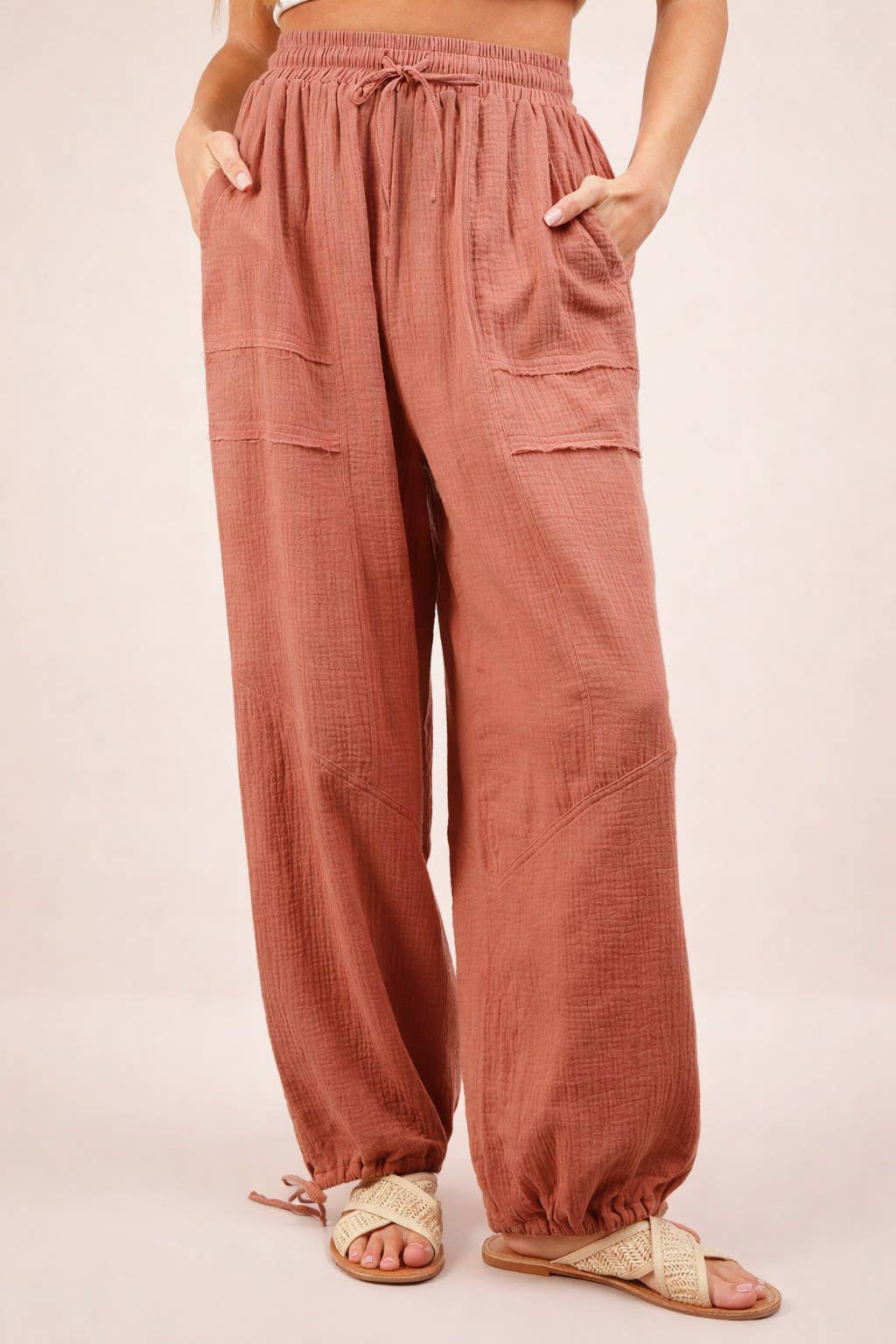 Wide Leg Gauze Pants