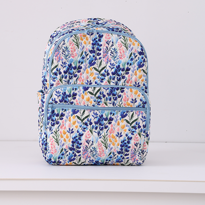 Quilted Full Size Backpack Bluebonnet Bloom