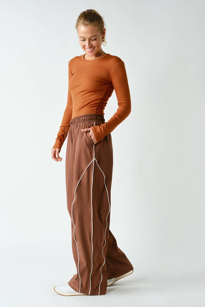 Essential Long-Sleeved Micro-Ribbed Athleisure Top