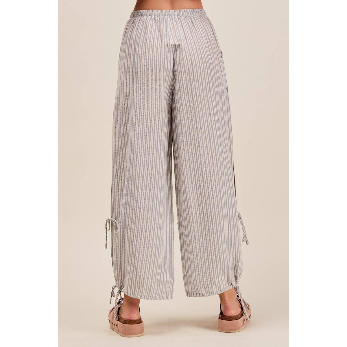 LIGHTWEIGHT MULTI STRIPE JOGGER PANTS WITH SIDE SLITS WITH T