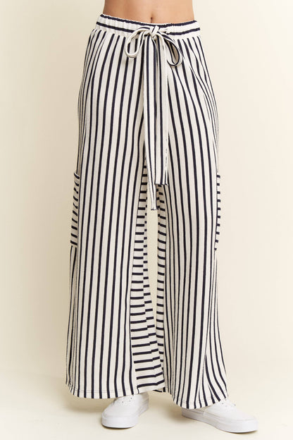 STRIPE WIDE LEG PANTS