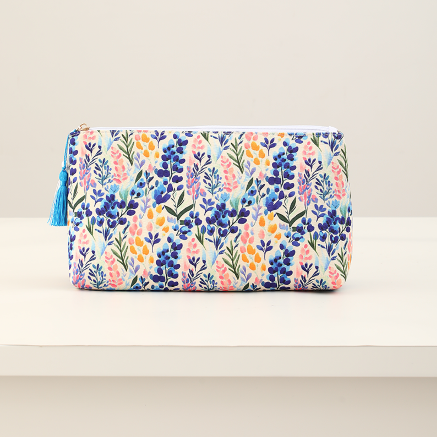 Floral Canvas Cosmetic Case Toiletry Bag Makeup Bag