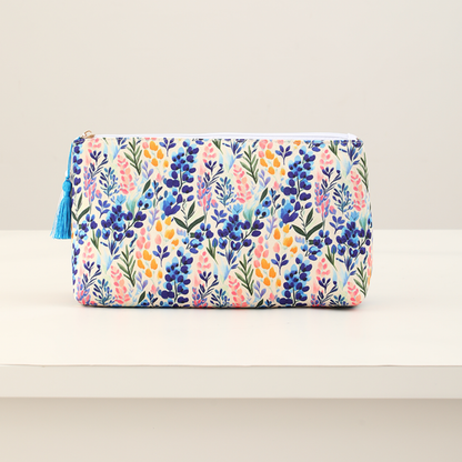 Floral Canvas Cosmetic Case Toiletry Bag Makeup Bag