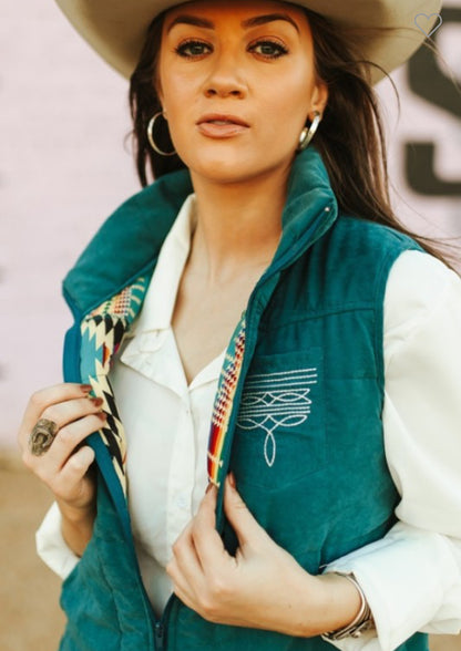 Turquoise Western Vest