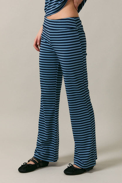 MID RISE WIDE LEG STRIPE PANTS