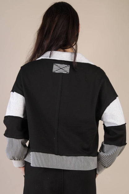 NT12348SET-Color Block Casual Knit Top & Pants Set