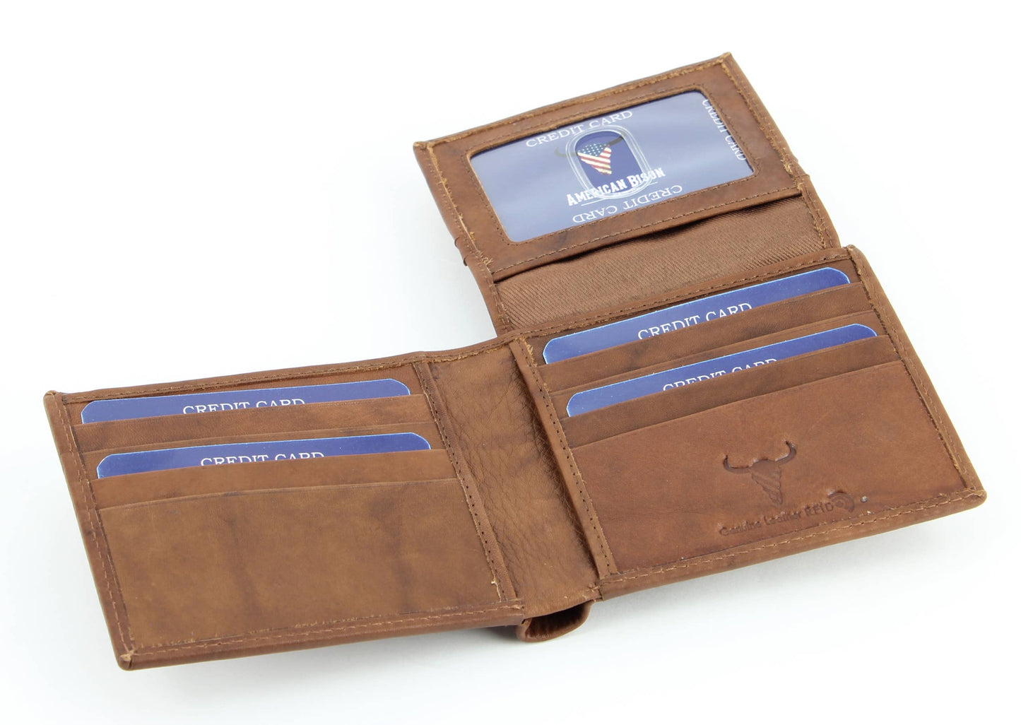 Bi-Fold Leather Wallet with Top Flap 15714