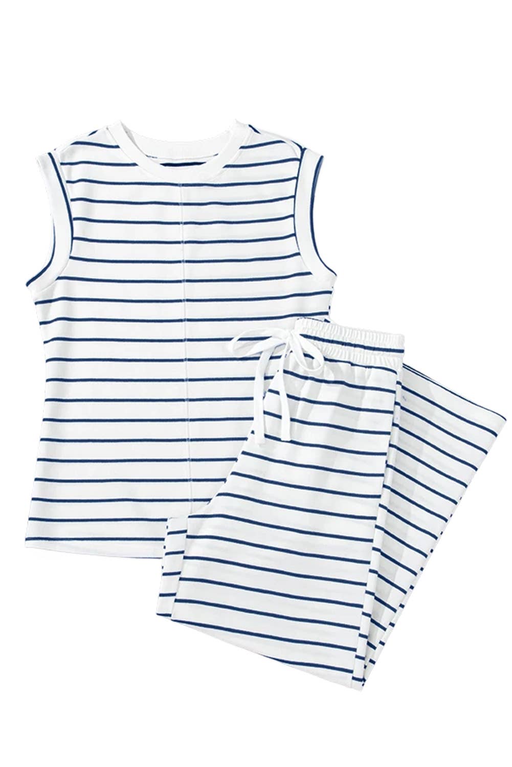 Striped Short Sleeve Pant Set