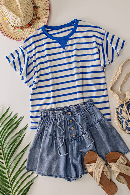 Oversized Casual Stripe Knit Top