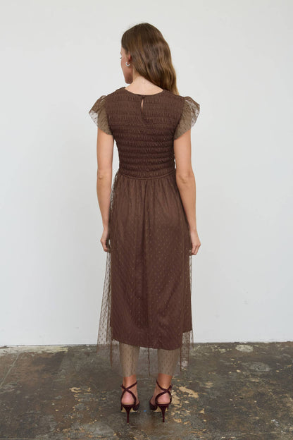 POLKA DOT SMOCK DRESS