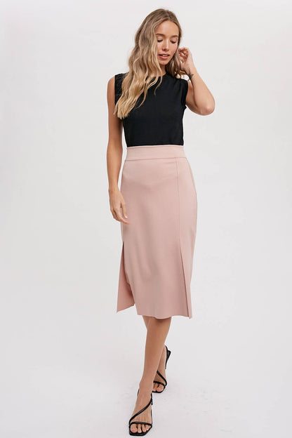 HIGH NECK SLEEVELESS KNIT TOP