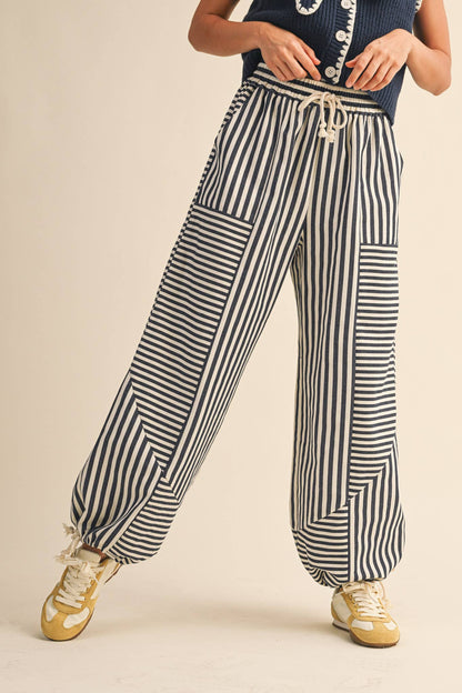 Striped Parachute Pants