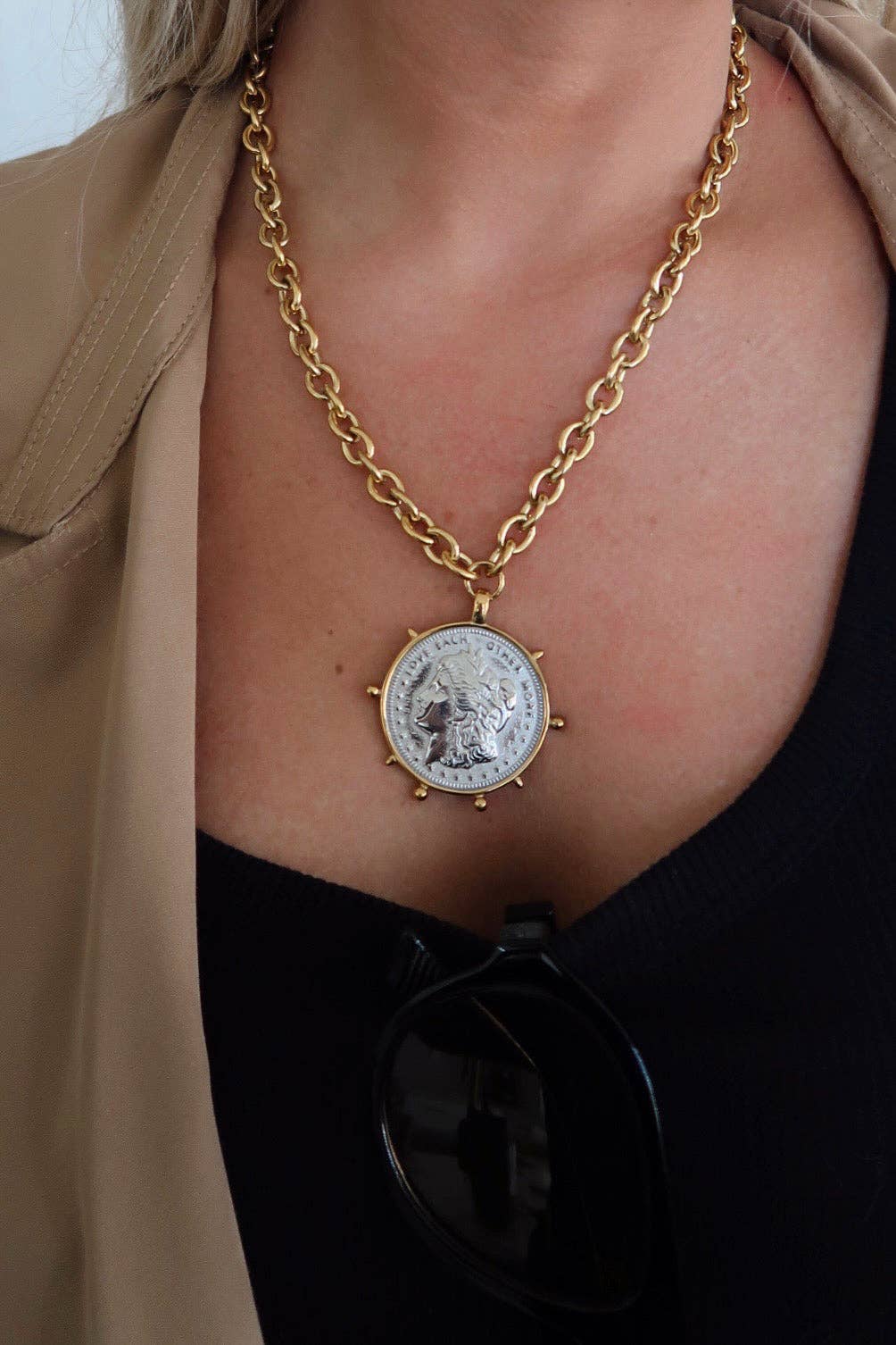 ChanSutt TWO TONED COIN NECKLACE