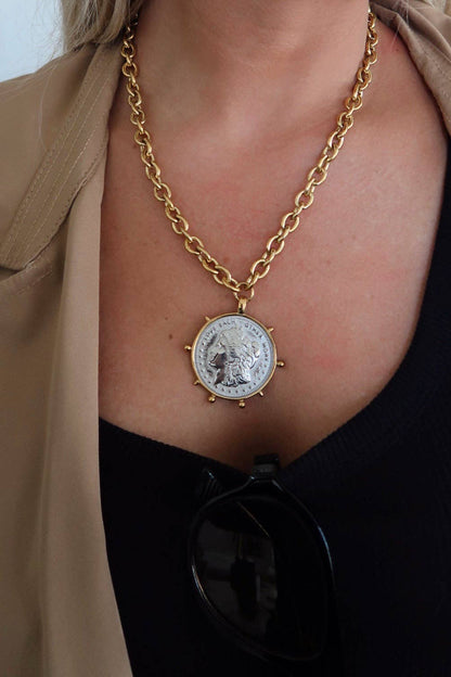 ChanSutt TWO TONED COIN NECKLACE