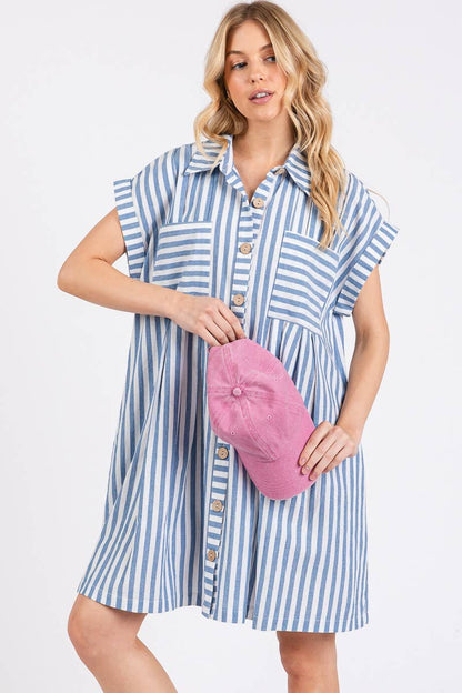Striped Button Down Dress