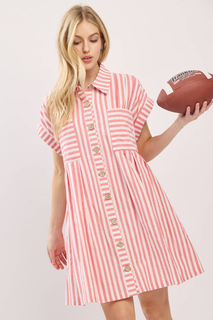 Striped Button Down Dress