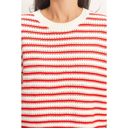 Striped Sleeveless Crew Neck Top