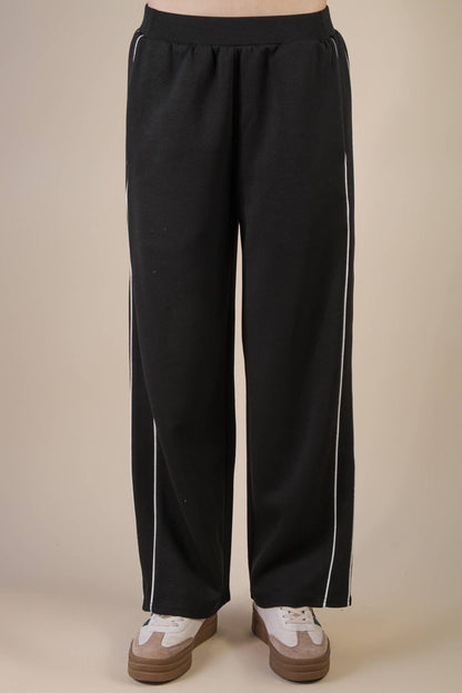 Wide Leg Scuba Sweat Pants
