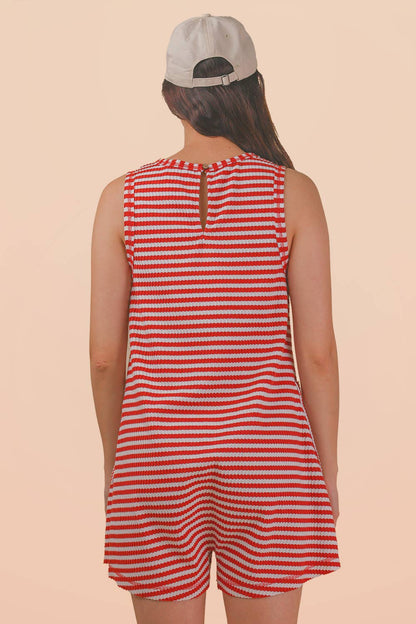 Striped Knit Casual Romper