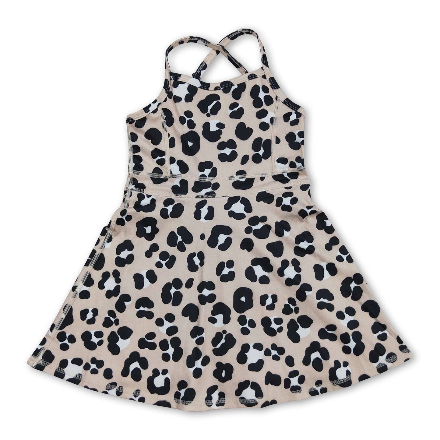 Leopard girls athletic dresses