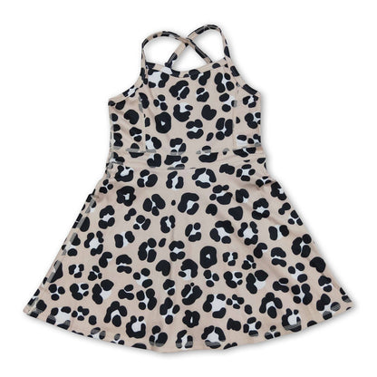 Leopard girls athletic dresses