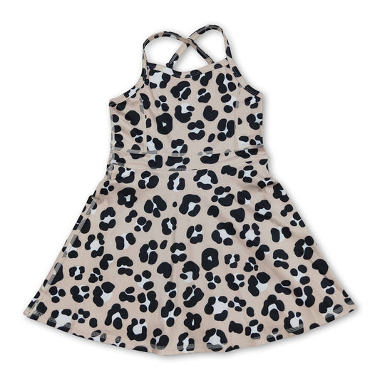 Leopard girls athletic dresses
