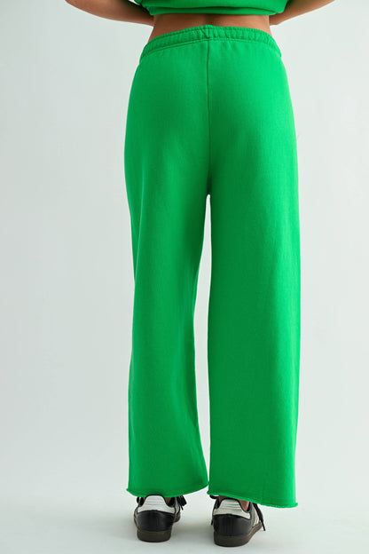Wide-Leg Fleece Pants