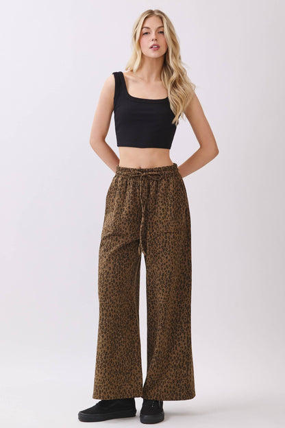 Leopard Drawstring Pants