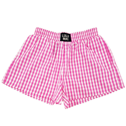 PINK GINGHAM BOXER SHORT