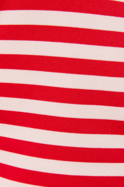 HIGH NECK STRIPE TOP