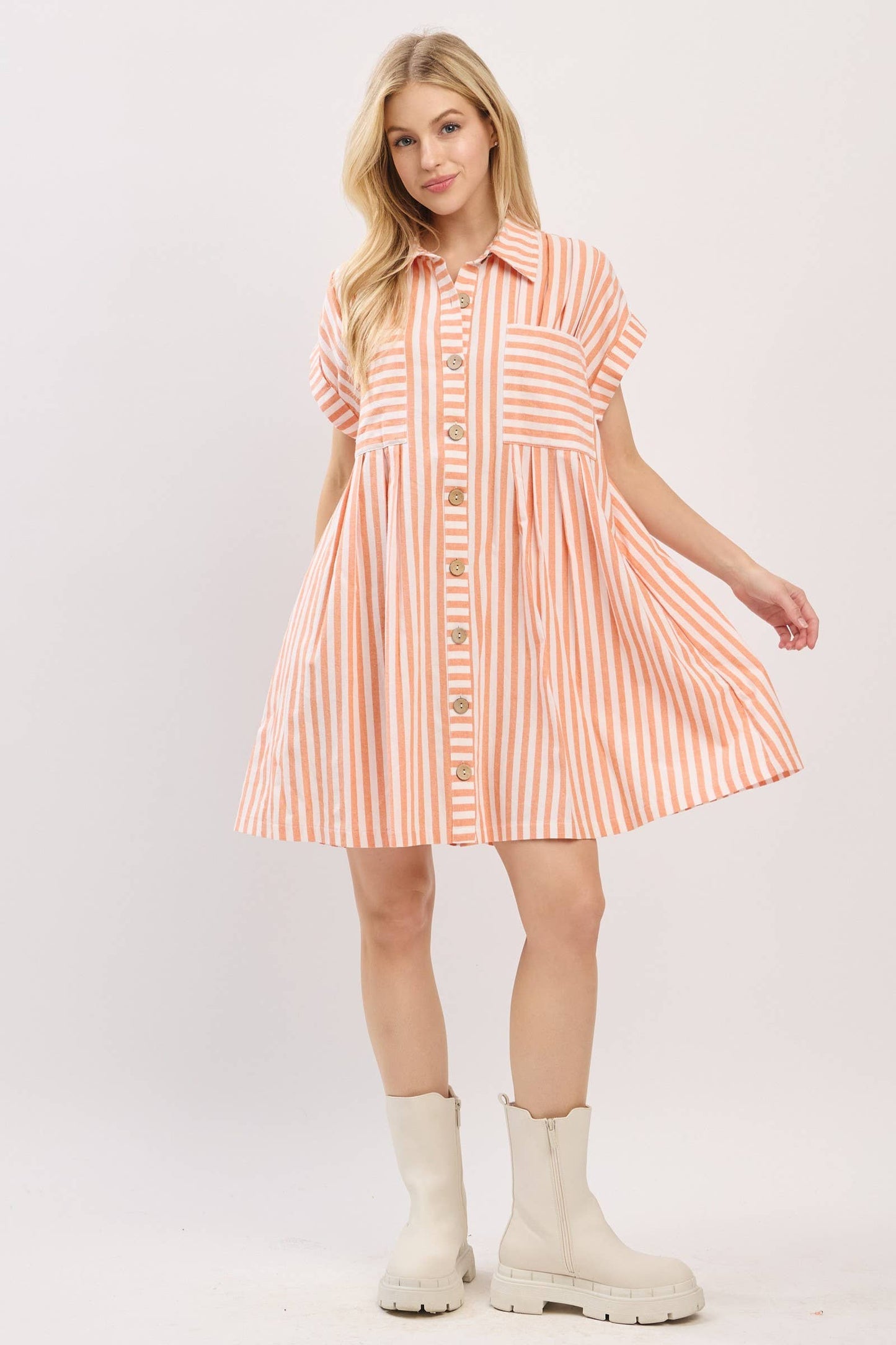 Striped Button Down Dress