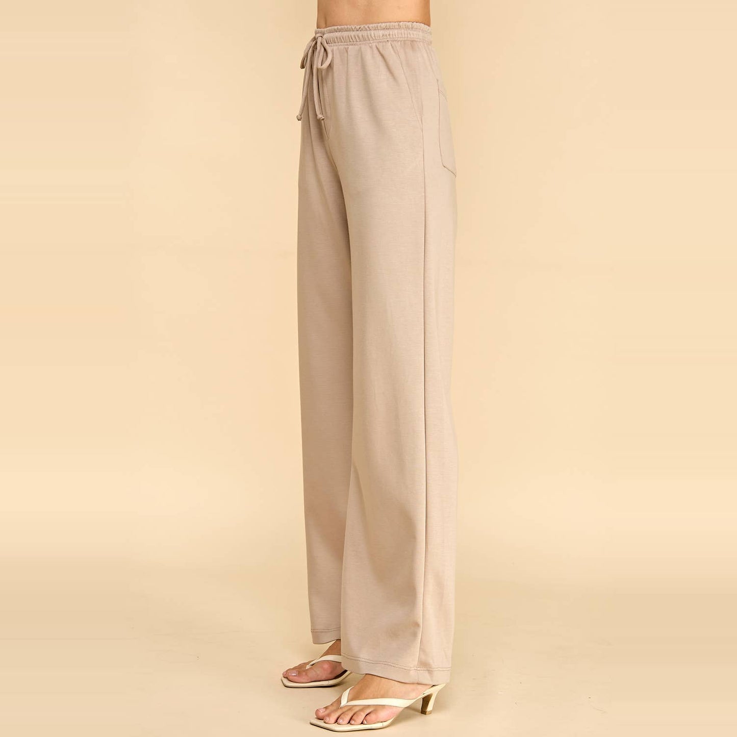 Wide Leg Drawstring Lounge Pants with Pockets