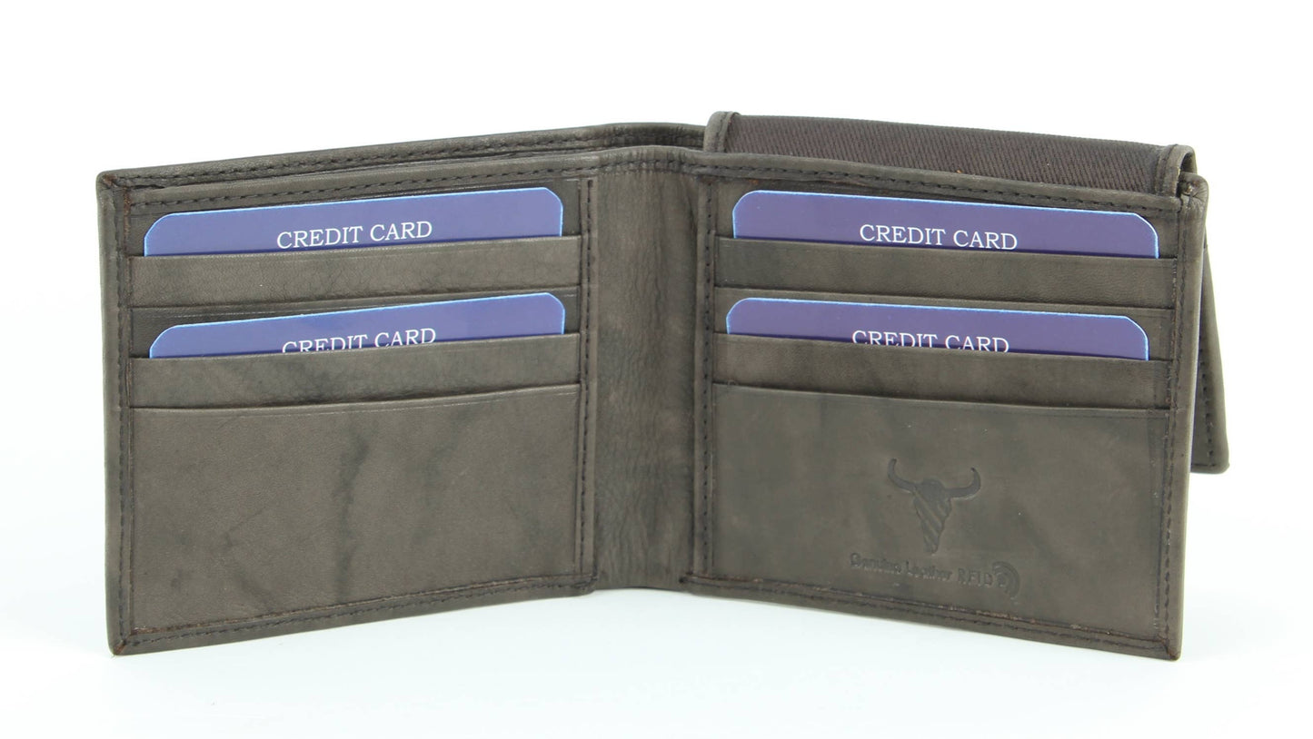 Bi-Fold Leather Wallet with Top Flap 15714