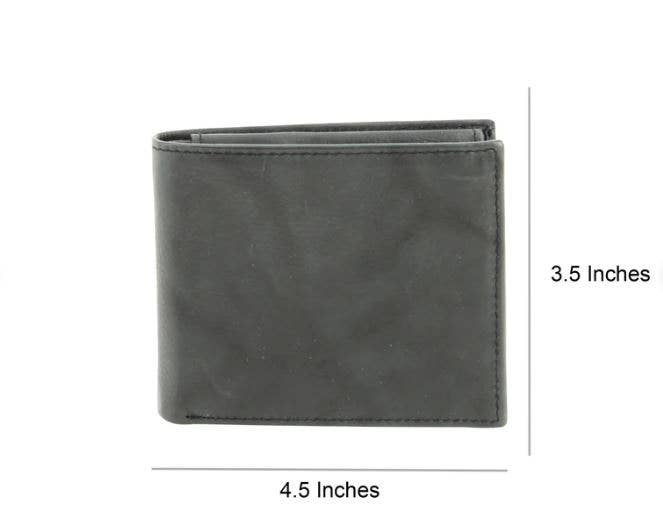 Bi-Fold Leather Wallet with Top Flap 15714