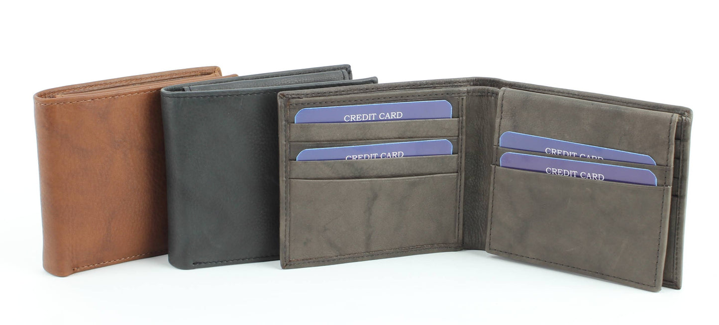 Bi-Fold Leather Wallet with Top Flap 15714