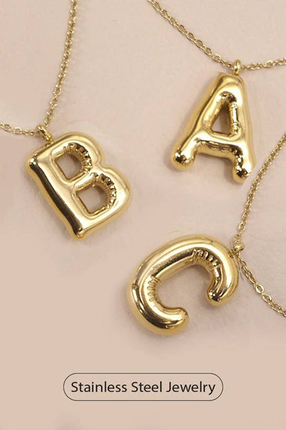 18K STAINLESS STEEL TARNISH FREE  INITIAL NECKLACE