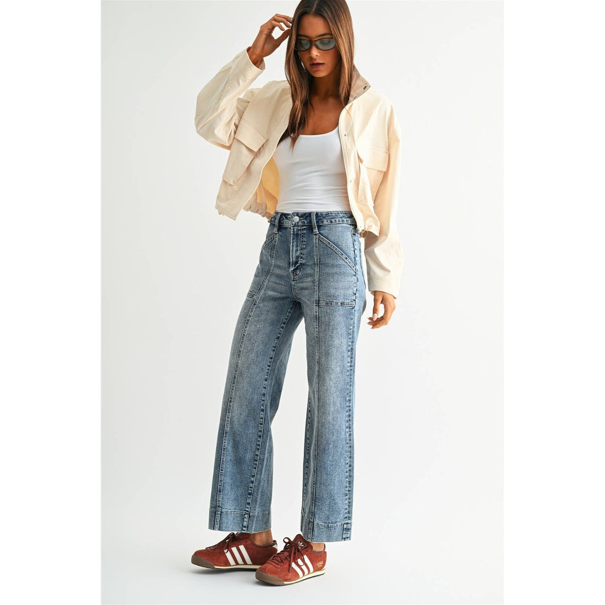 HIGH-RISE WIDE ANKLE TROUSER