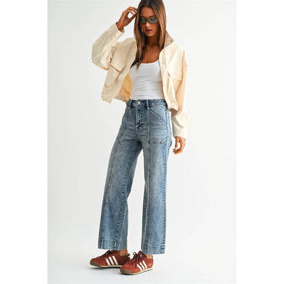 HIGH-RISE WIDE ANKLE TROUSER