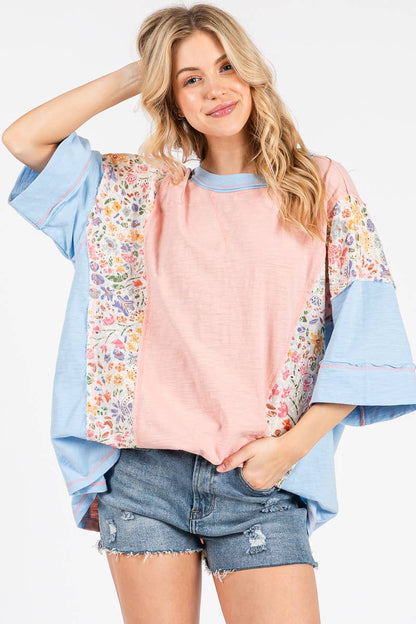 Oversized Floral Patchwork Tee