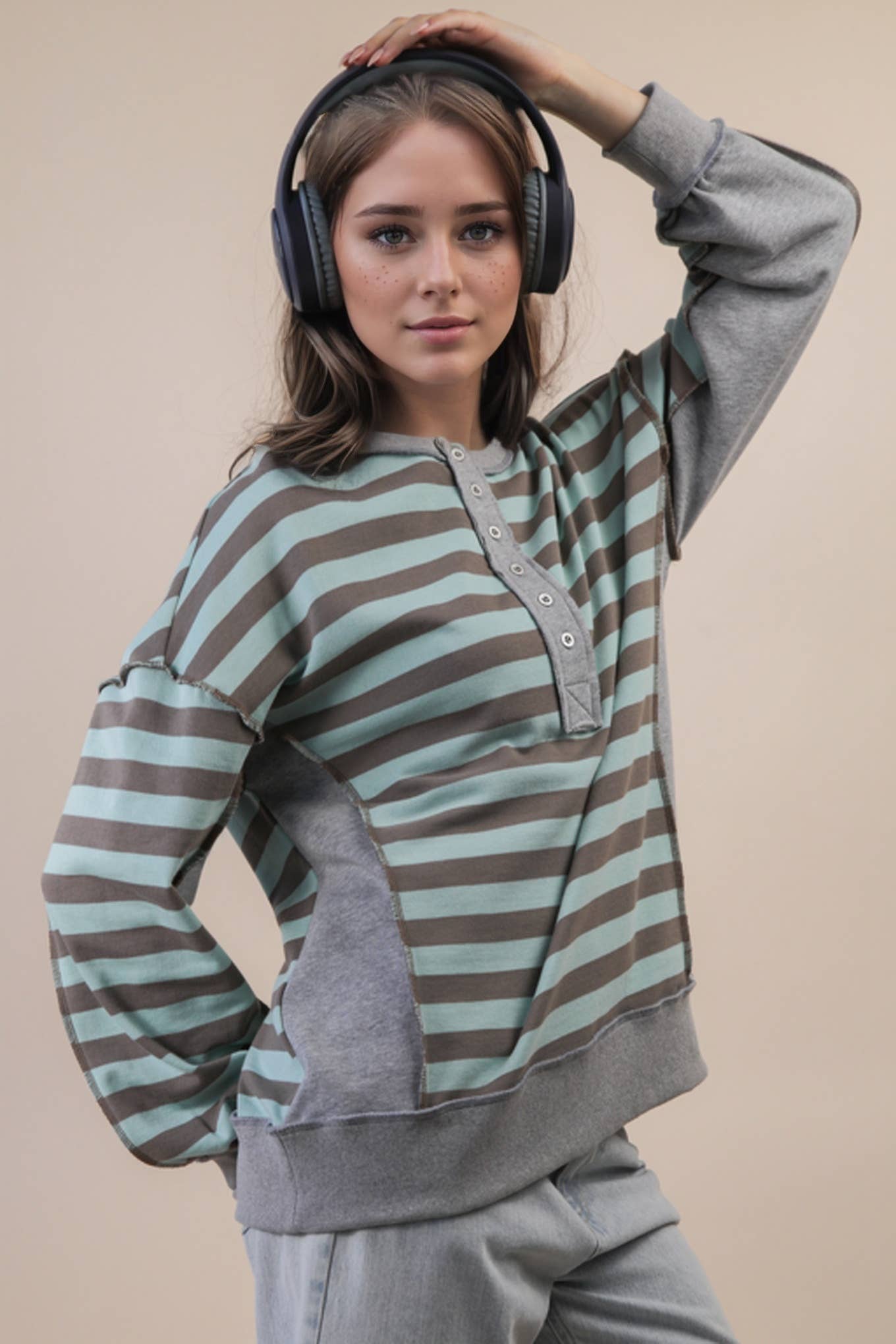 Oversized Striped Top