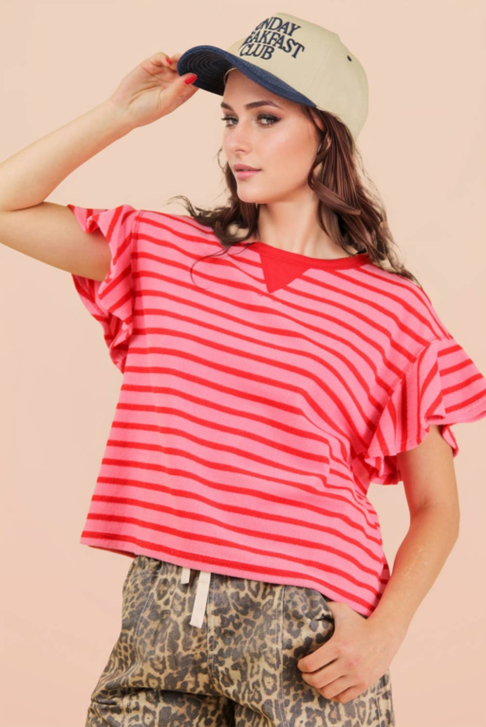 Oversized Casual Stripe Knit Top