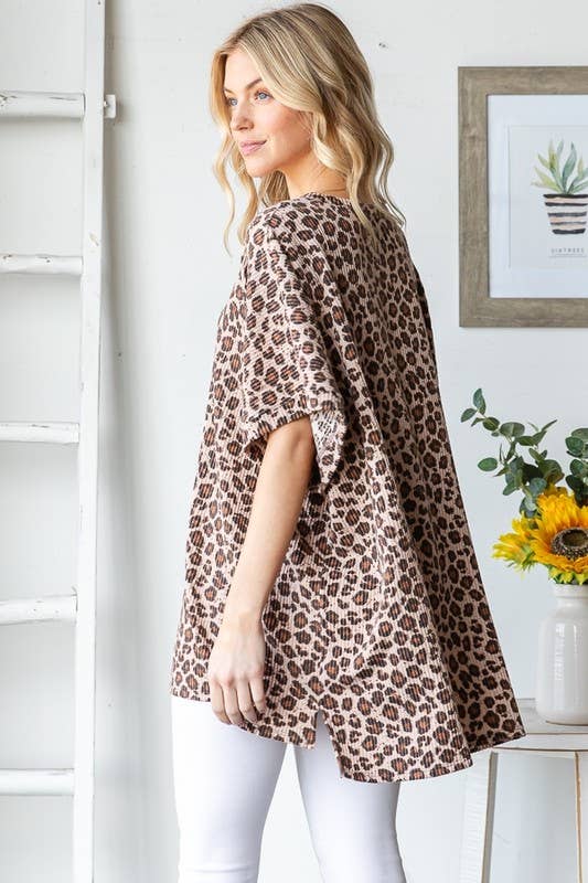 Leopard DROP SHOULDER TOP