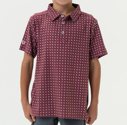Burlebo Maroon Texas Polo - Youth