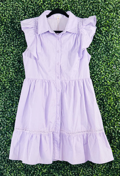 Fit & Flare Ruffled Sleeveless Dress