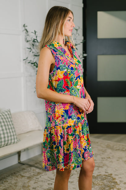 Coral Sands Collared Tank Dress in Floral Paisley