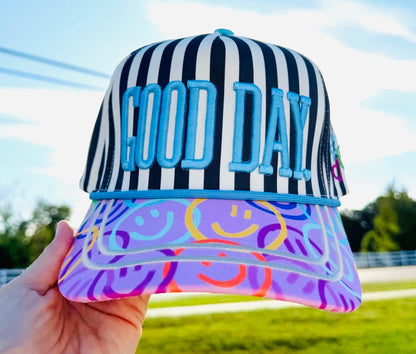 Good Day Striped Smiley Hat