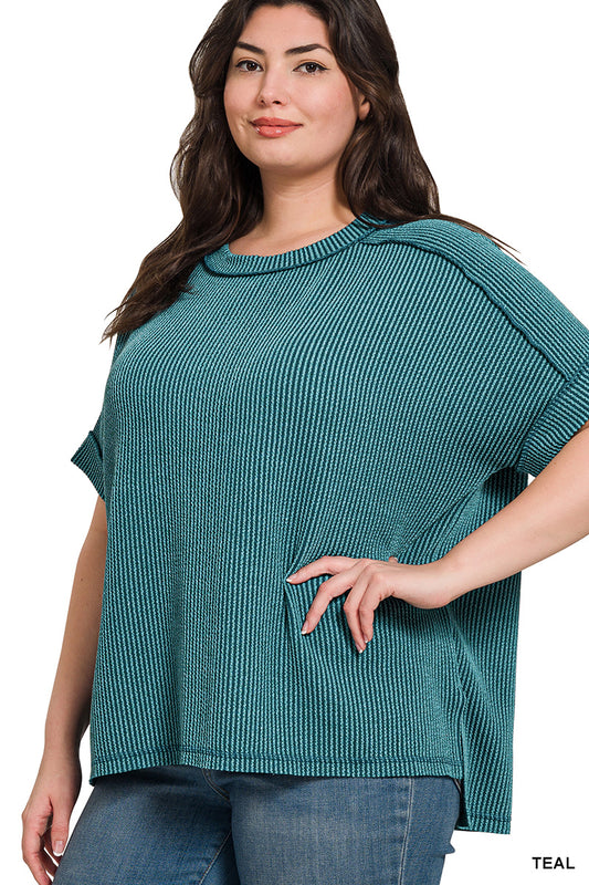 Lucy Basic Ribbed Top - Plus