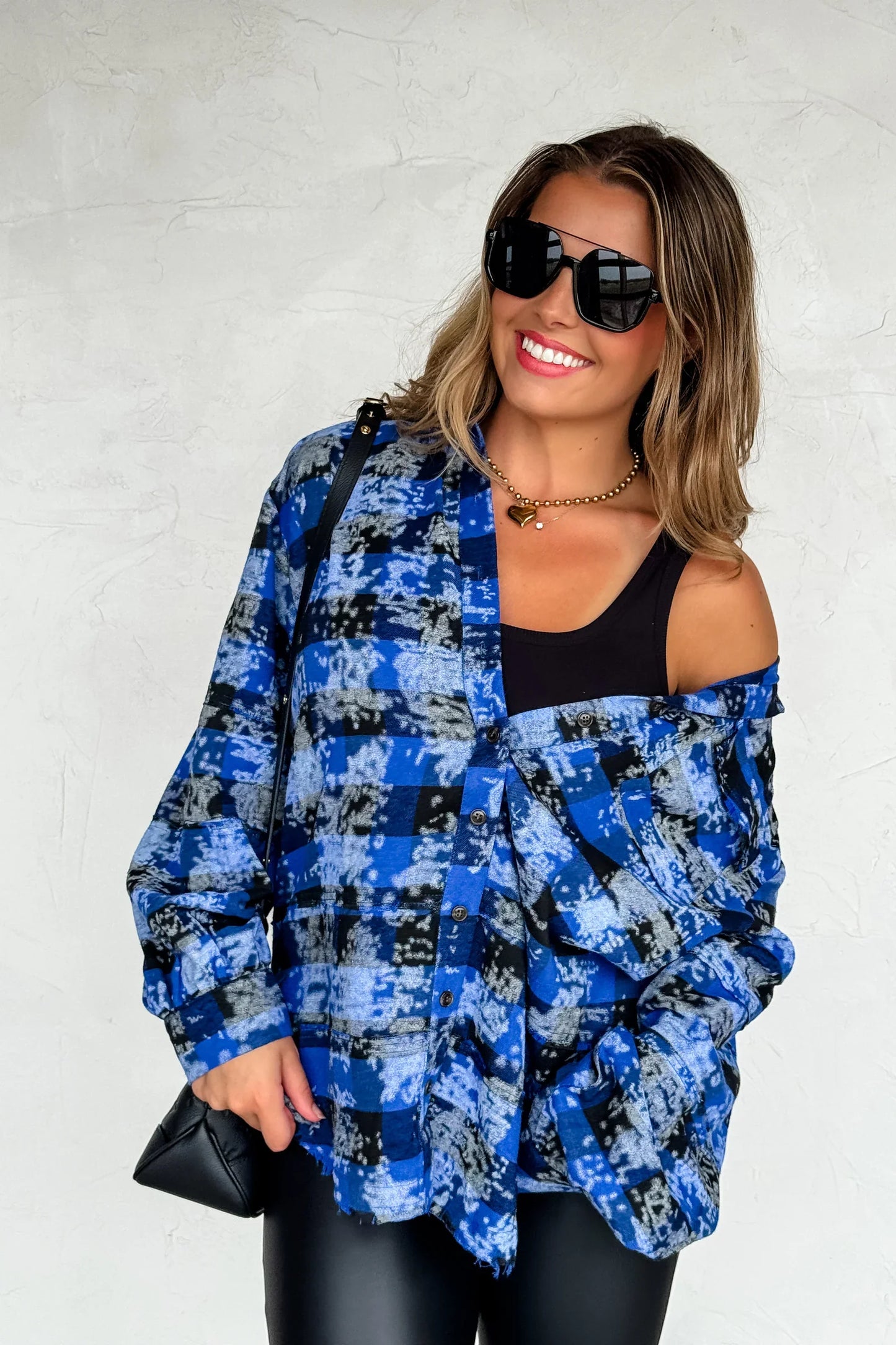 JUNIPER BLEACHED PLAID TOP