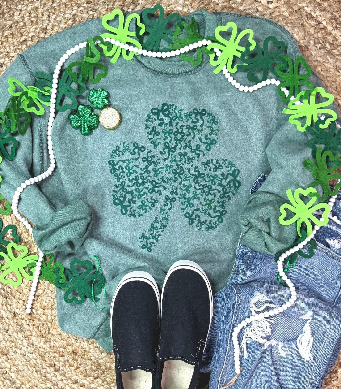 Inside Out Bow Clover Sweatshirt